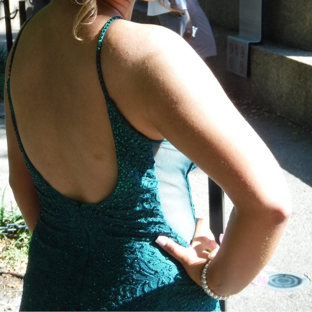 Jovani Green Backless Gown - Picture 3 of 4